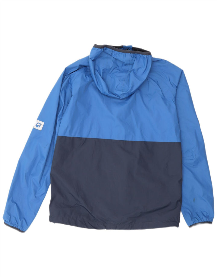 Kišna jakna Jack Wolfskin za dječake 15-16 godina, plava poliamidna boja