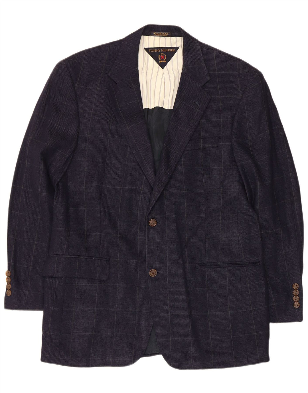 Tommy Hilfiger muški sako sa 2 gumba UK 39 Srednje tamnoplavi karirani