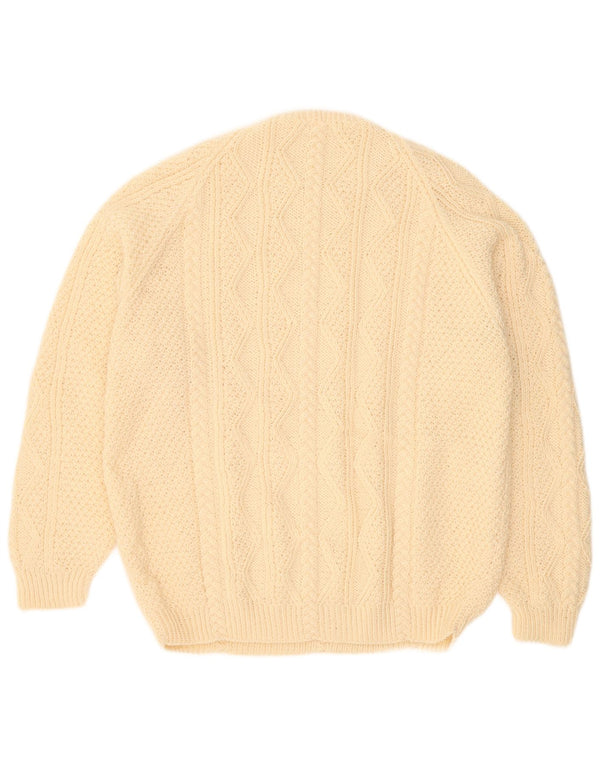 Vintage muški džemper s okruglim izrezom 2XL bež