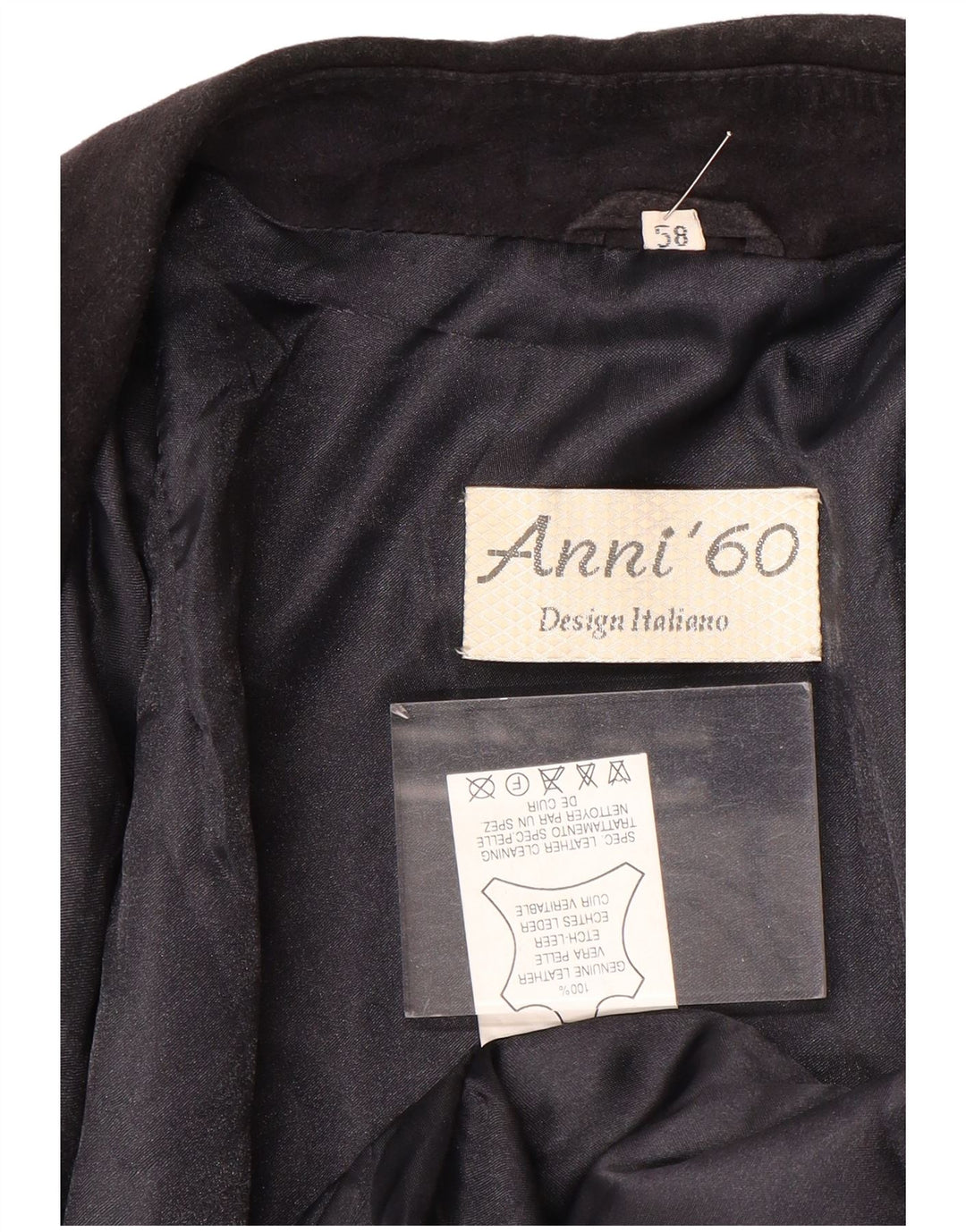 Vintage muška bomber jakna od brušene kože IT 58 4XL tamnoplava koža