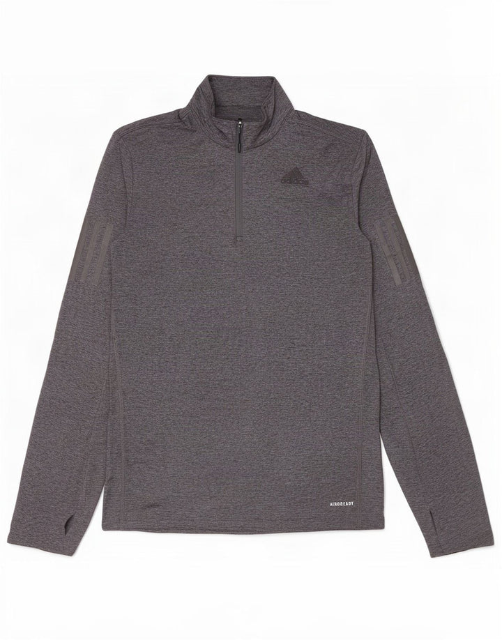 Adidas muška Aeroready majica s izrezom i dugim rukavima s malim sivim pjegama od poliestera