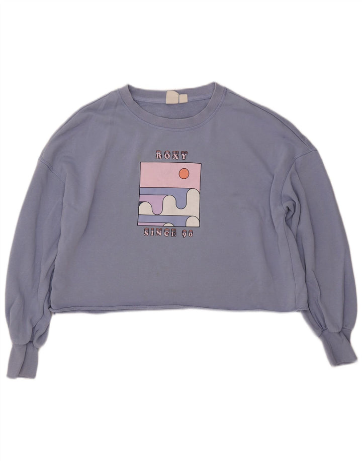 ROXY Ženska prevelika skraćena majica s motivima UK 16 Large Blue