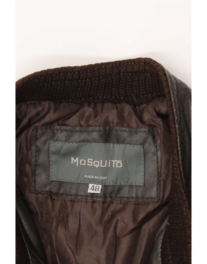 Vintage muška bomber kožna jakna IT 48 srednje smeđa