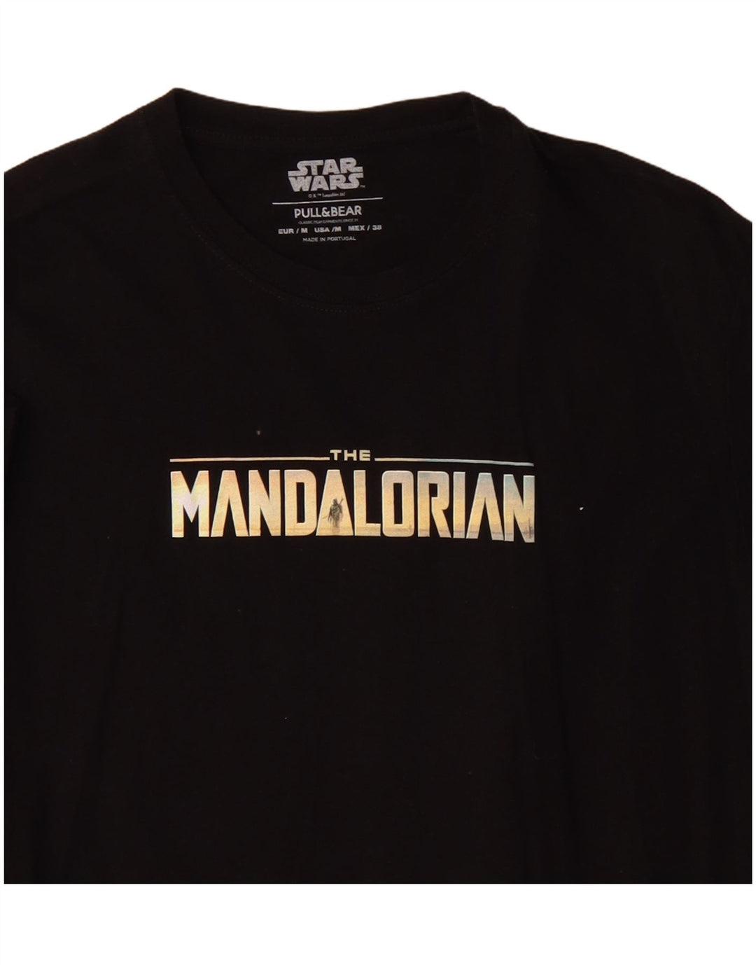 Pull & Bear muška majica kratkih rukava srednje veličine, crni pamuk