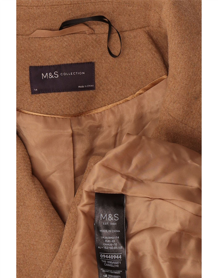 Marks & Spencer ženski preveliki kaput graška UK 14 Veliki bež vuneni