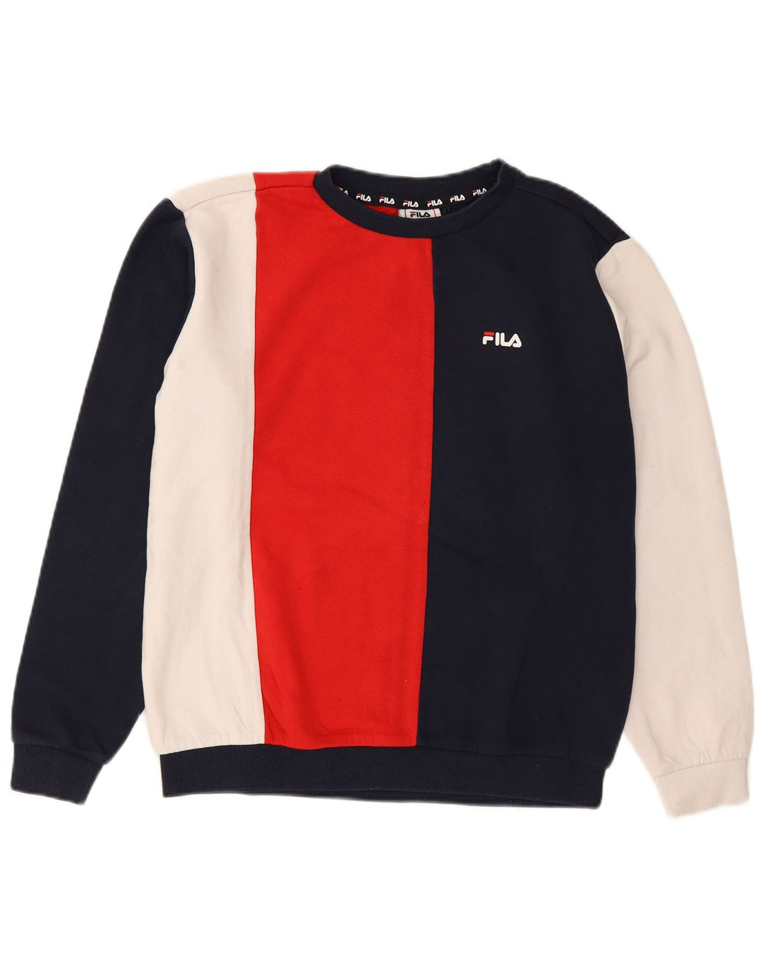 FILA Boys Sweatshirt Jumper 13-14 Years Multicoloured Colourblock Cotton