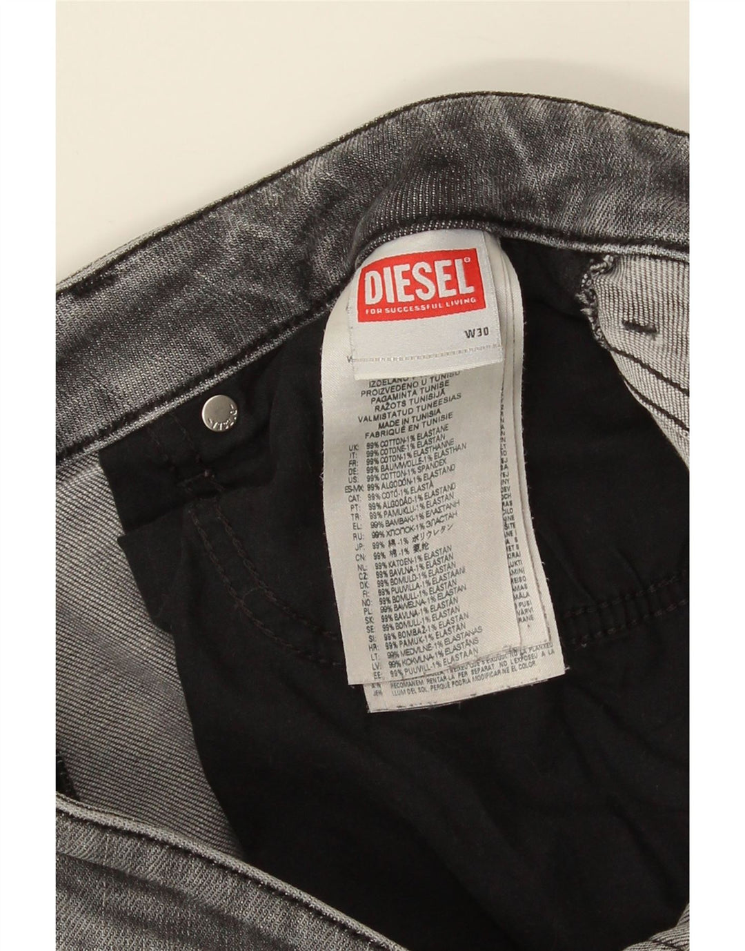 Diesel Muške uske traperice W30 L31 Sivi pamuk