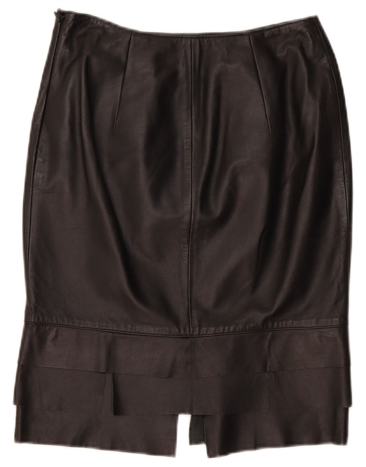 ROBERTA SCARPA Ženska suknja visokog struka US 6 srednje veličine W26 crna koža