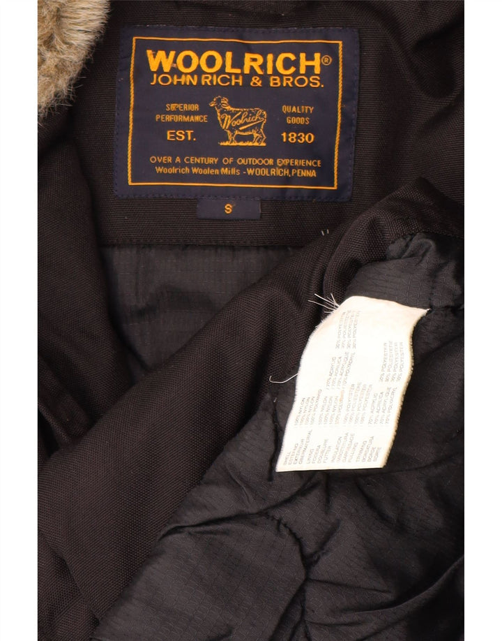 Woolrich muška parka jakna s kapuljačom UK 36 mali crni poliester
