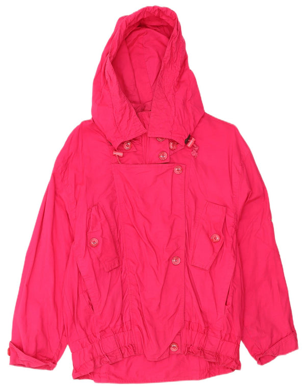 Vintage ženska velika vjetrovka s kapuljačom UK 12 srednje ružičasti pamuk