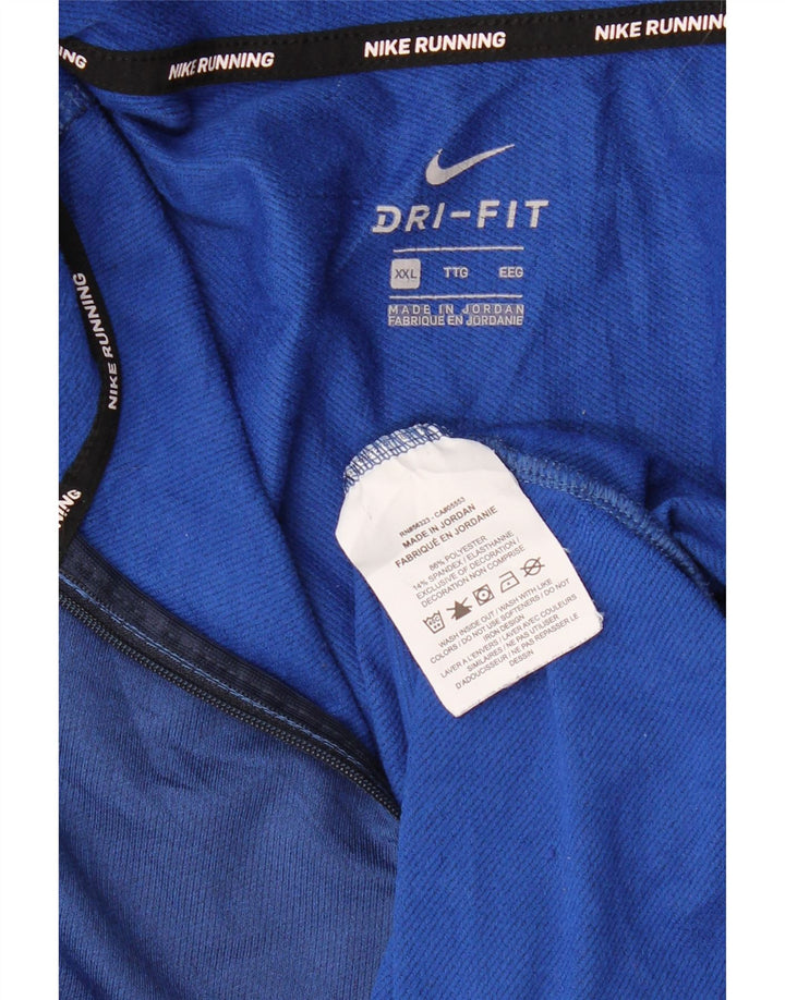 NIKE Muška trenirka Dri Fit Zip Neck Top 2XL plavi poliester