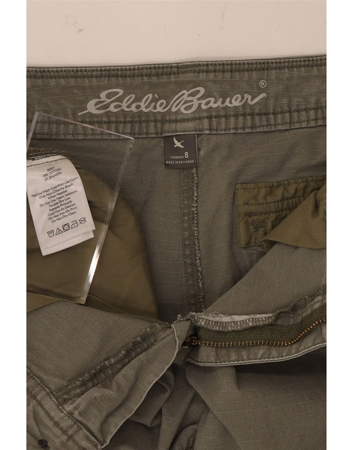 EDDIE BAUER Womens Slim Cargo Capri Trousers US 8 Medium W30 L23 Khaki Vintage Eddie Bauer and Second-Hand Eddie Bauer from Messina Hembry 