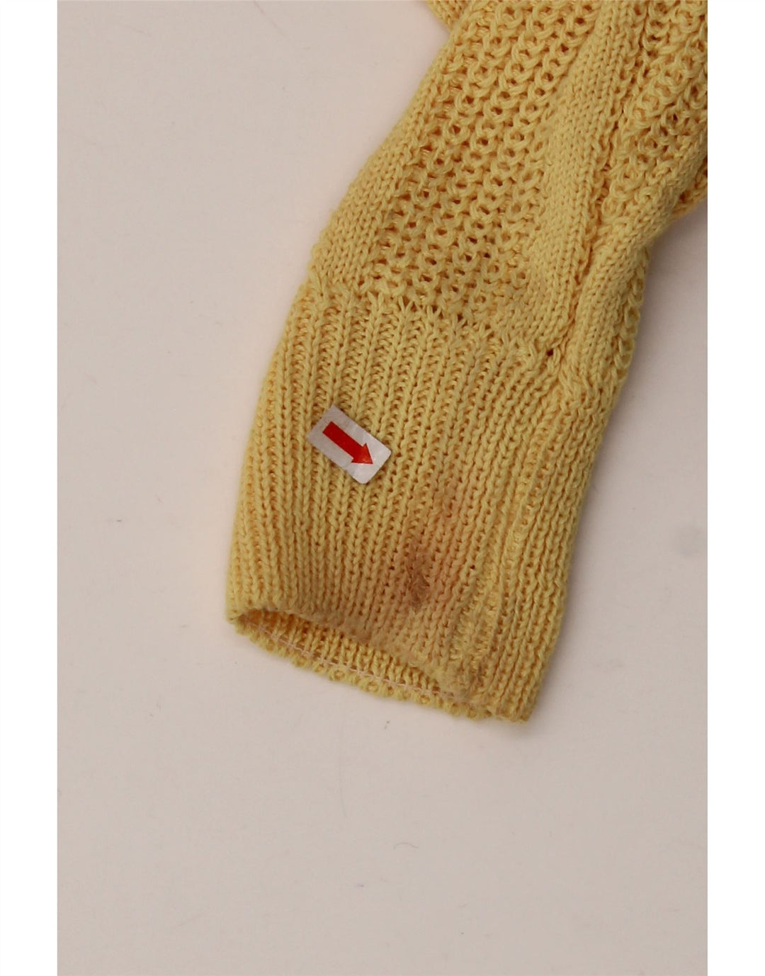 VINTAGE ženski džemper s morskim izrezom UK 12 Srednje žuti akril