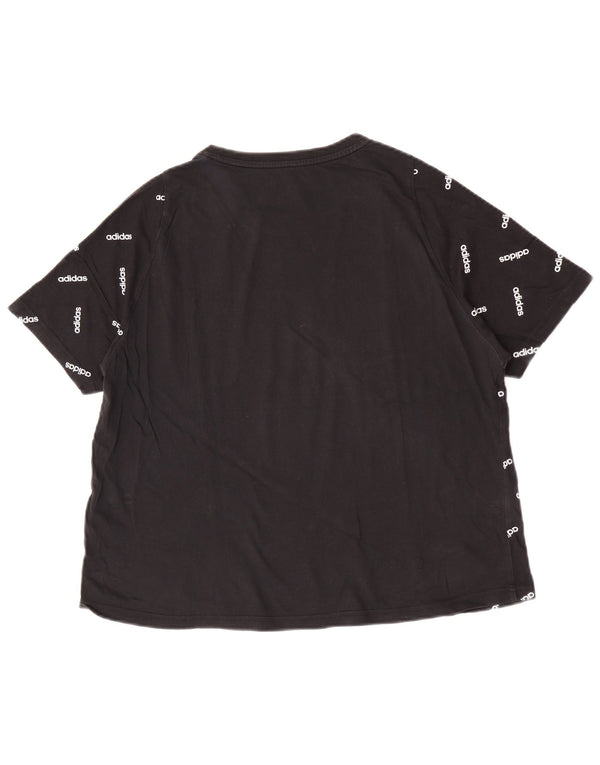 Adidas ženska majica kratkih rukava s grafičkim motivima UK 16/18 veliki crni pamuk