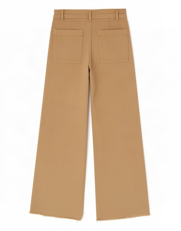 Zara ženske traperice širokih nogavica visokog struka EU 44 XL W34 L27 bež pamuk