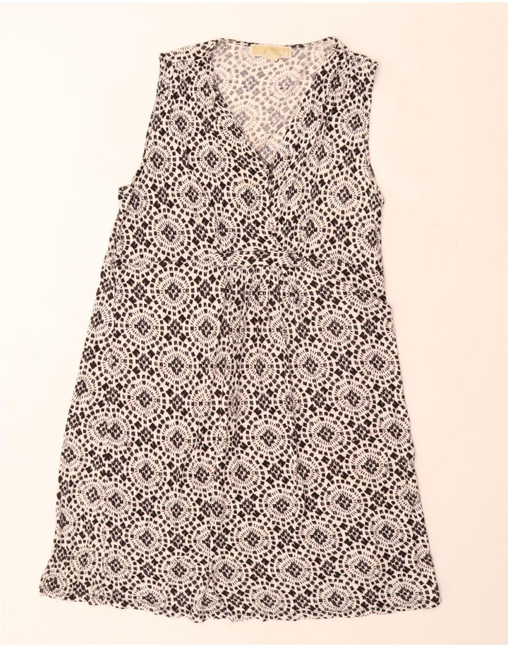 MICHAEL KORS Ženska haljina A-kroja bez rukava UK 18 XL Crna cvjetna svila