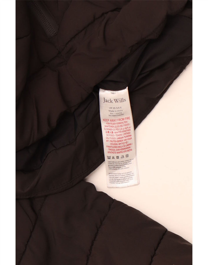 JACK WILLS Ženska podstavljena jakna UK 10 Mali crni poliester