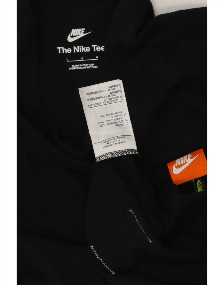 Velika crna pamučna majica Nike s grafičkim motivima