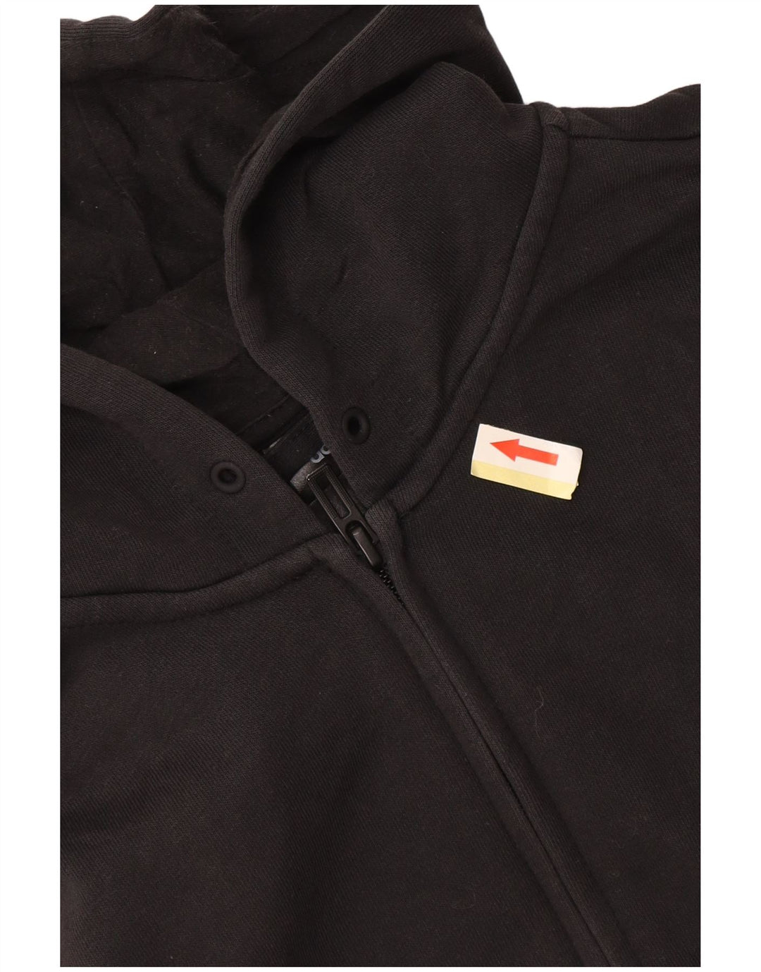 Adidas ženski pulover s kapuljačom s patentnim zatvaračem UK 14 Veliki crni pamuk