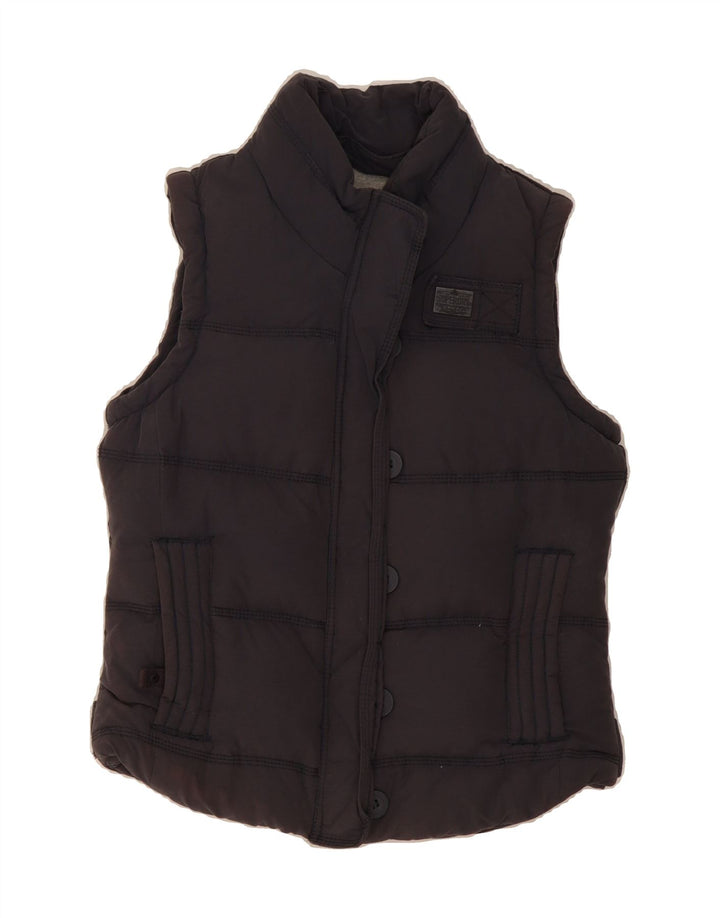 SUPERDRY Womens Padded Gilet UK 14 Medium Grey Cotton Vintage Superdry and Second-Hand Superdry from Messina Hembry 