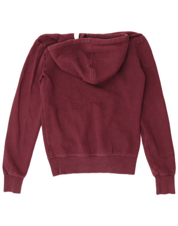 Superdry muška majica s kapuljačom s kapuljačom Mala bordo pamučna retro boja