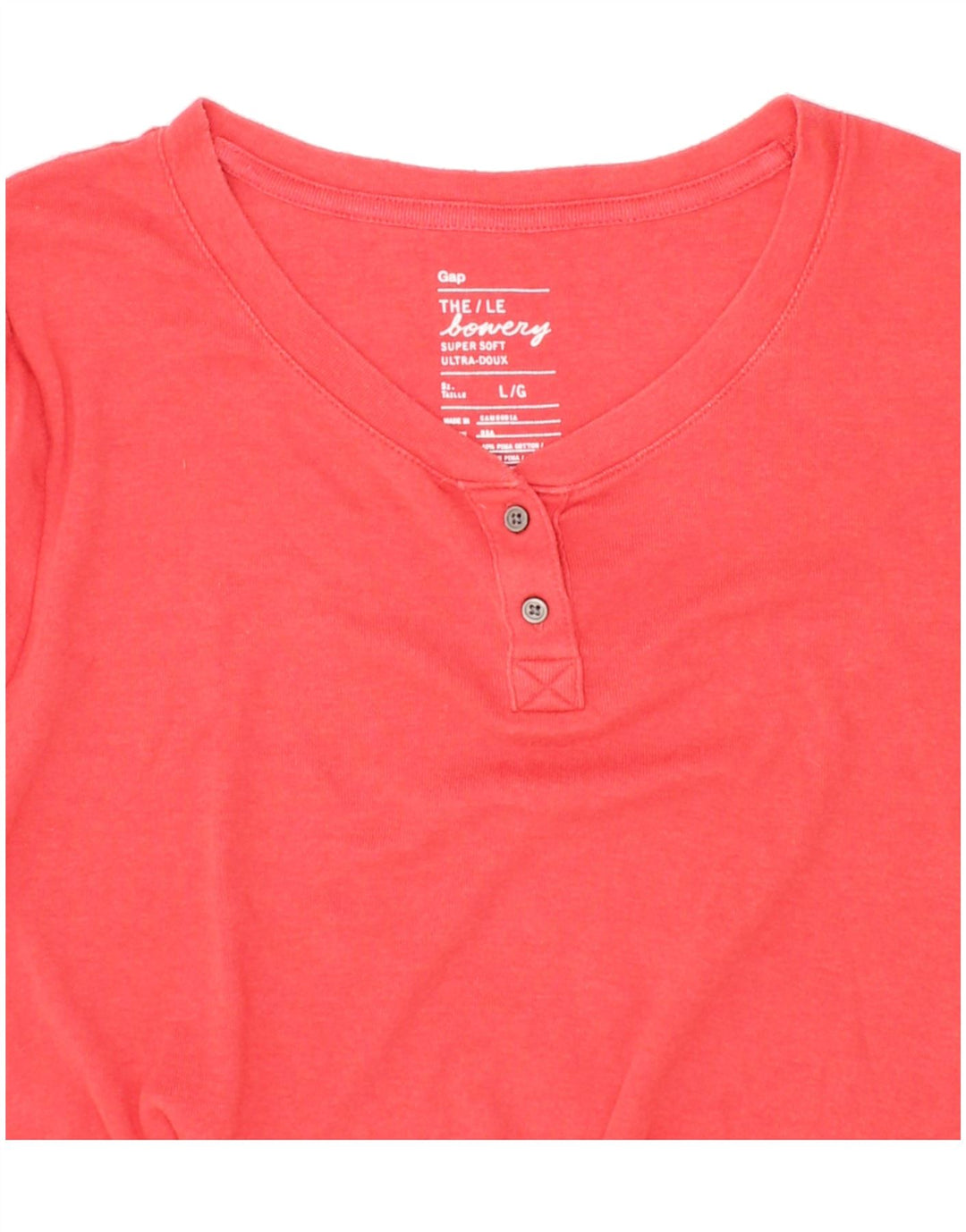 GAP Womens Top 3/4 Sleeve UK 14 Large Pink Cotton Vintage Gap and Second-Hand Gap from Messina Hembry 