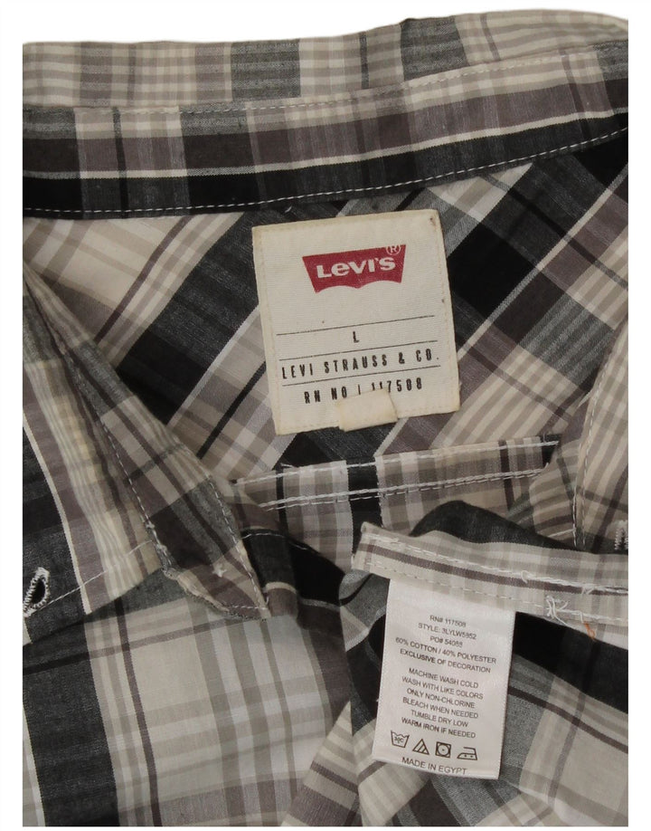 Levi's muška košulja veliki sivi karirani pamuk