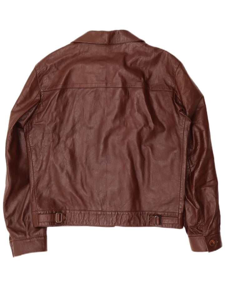 VINTAGE muška kožna jakna UK 38 Srednje smeđa