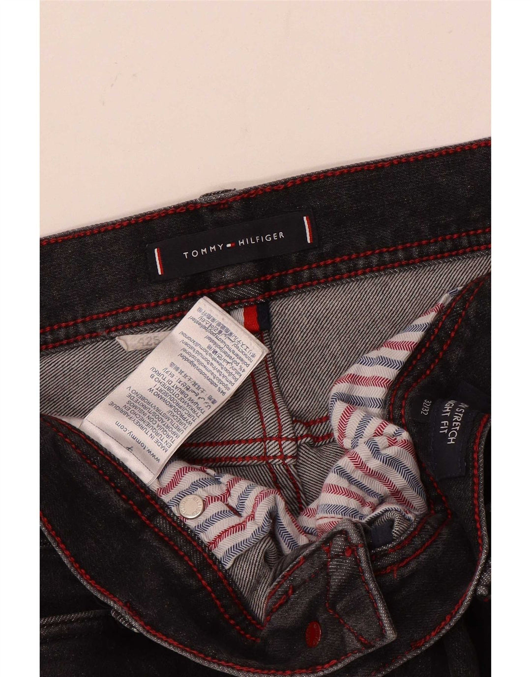 Tommy Hilfiger muške ravne traperice W32 L29 sivi pamuk
