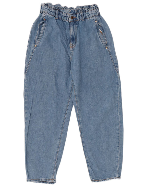 ZARA Womens Crop Loose Fit High Waist Jeans EU 38 Small W28 L25 Blue