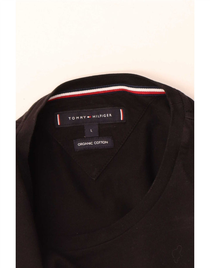 Tommy Hilfiger muška majica dugih rukava s grafikama, veliki crni pamuk