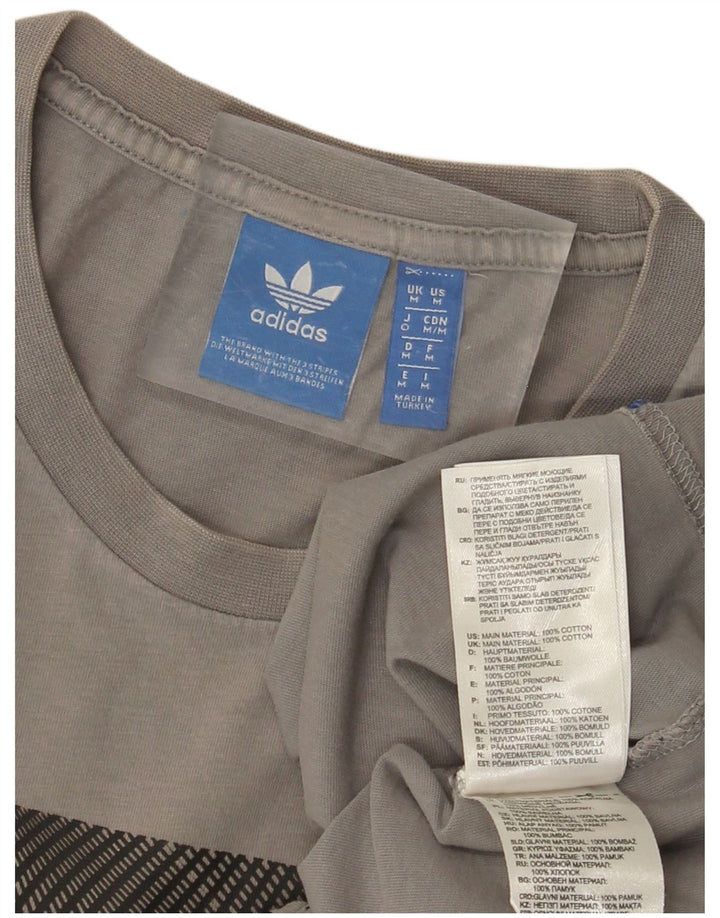 ADIDAS muška grafička majica kratkih rukava srednje sivi pamuk