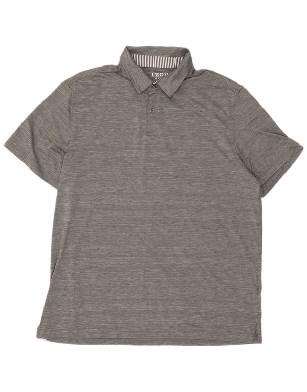 IZOD Mens Golf Polo Shirt Large Grey Flecked