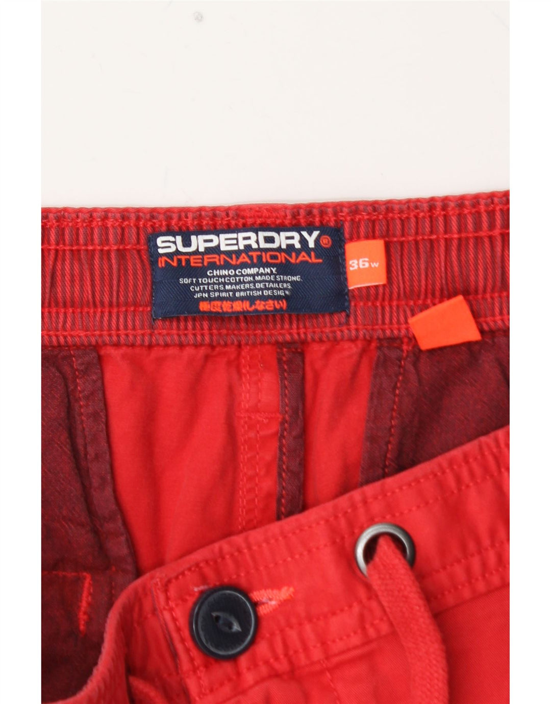 SUPERDRY Muške chino kratke hlače W36 Veliki crveni pamuk