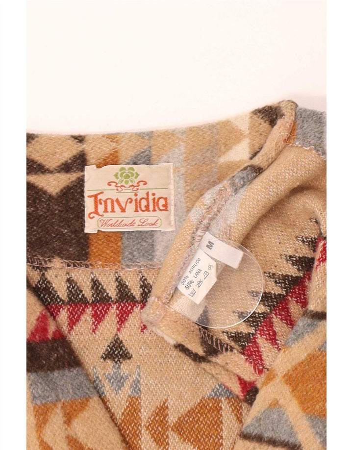 Vintage muški prsluk Srednje bež prugasti akril