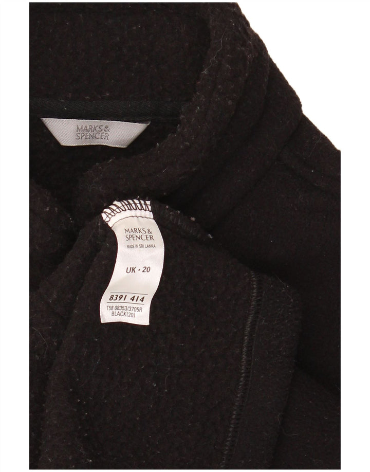 Marks & Spencer ženski oversized duffle coat UK 20 2XL crni poliester