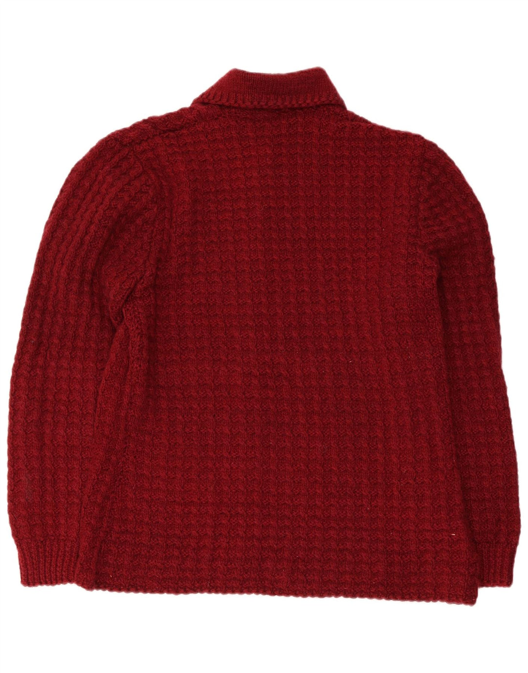 VINTAGE ženski kardigan pulover UK 14 Veliki tamnocrveni