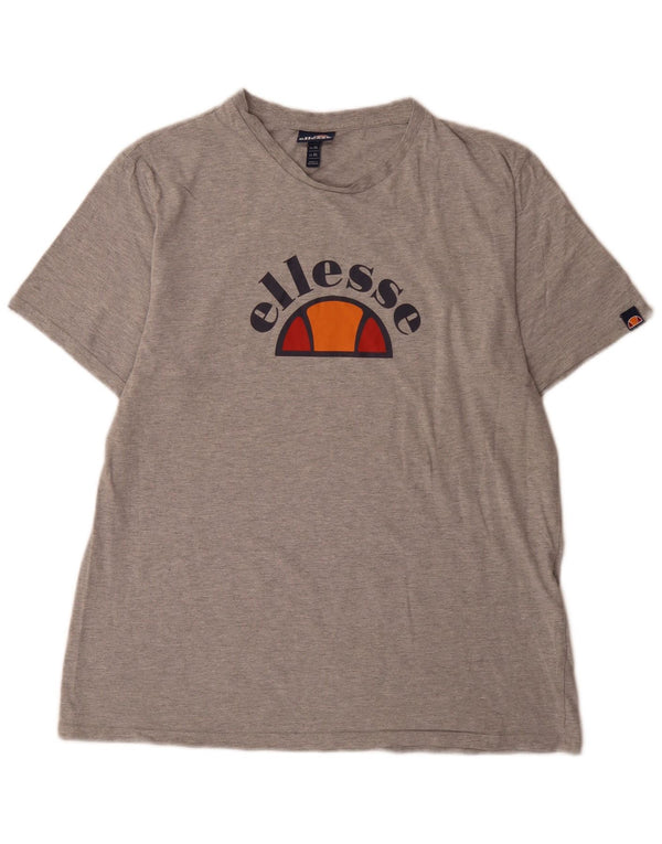 Ellesse muška majica kratkih rukava s grafičkim motivima XL, sivi flekasti pamuk