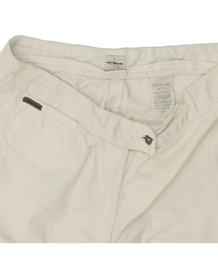 CALVIN KLEIN JEANS Womens Bermuda Shorts W27 Small  White Cotton Vintage Calvin Klein Jeans and Second-Hand Calvin Klein Jeans from Messina Hembry 