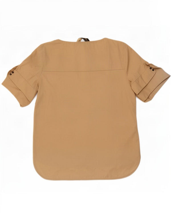Zara ženski gornji dio bluze UK 16 Large Beige Colourblock Cotton
