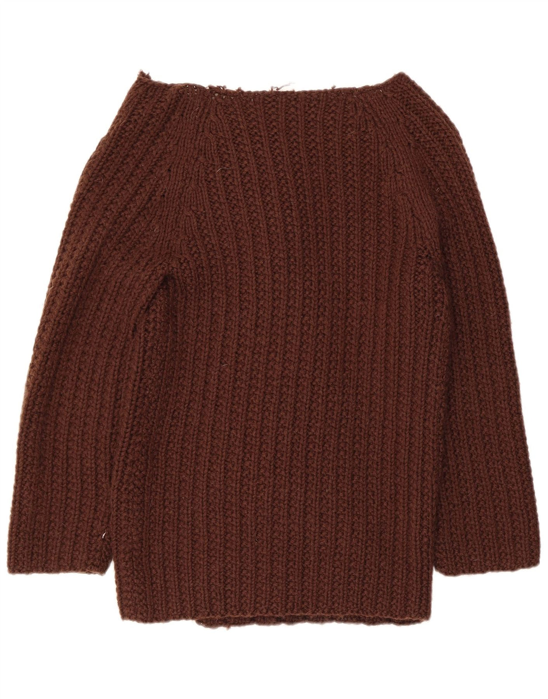 VINTAGE ženski dugi otvoreni kardigan pulover UK 10 Small Brown