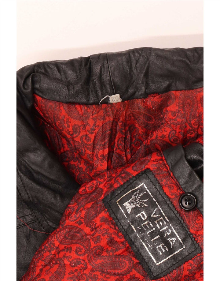 Vintage muška kožna jakna IT 52 XL crna