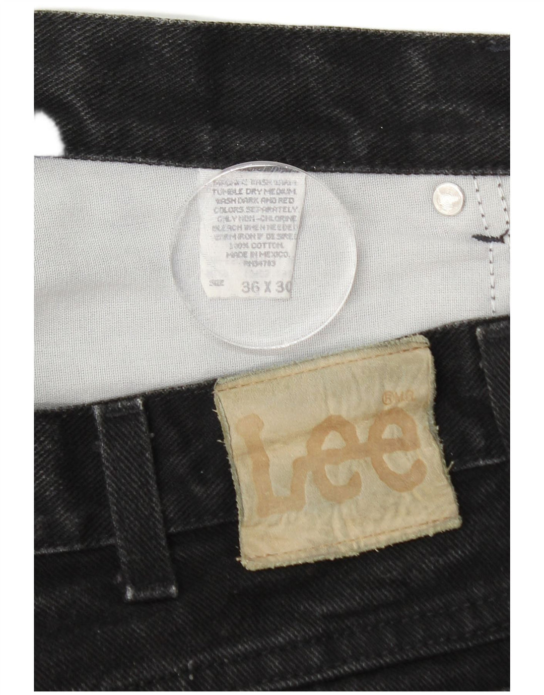 LEE Mens Tapered Jeans W36 L30 Black Cotton