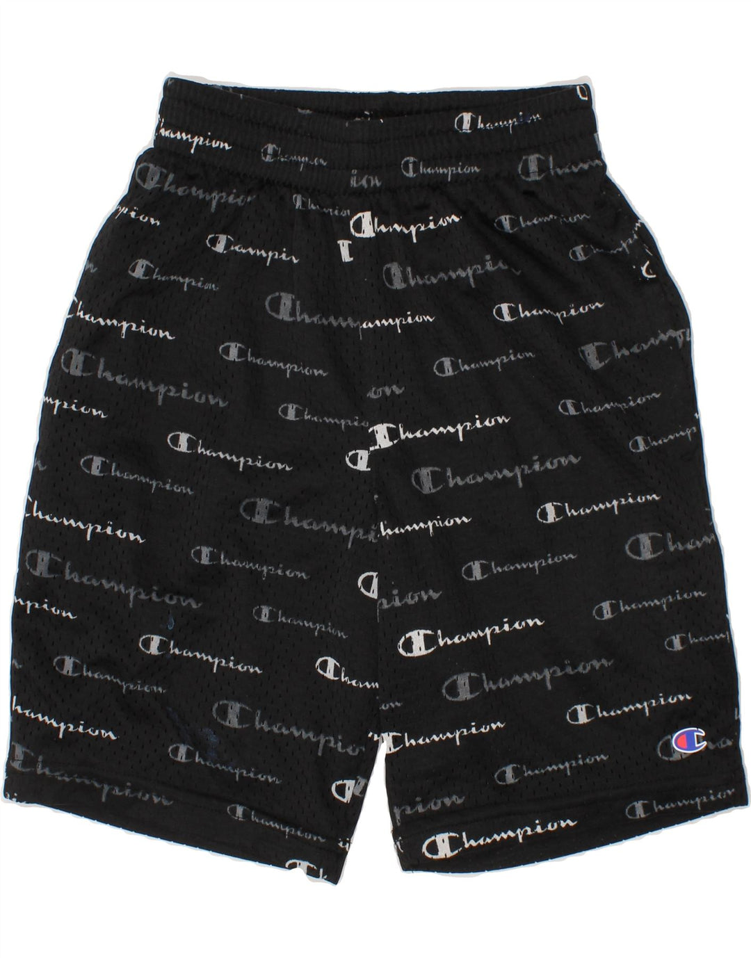 CHAMPION Boys Graphic Sport Shorts 7-8 Years Black Polyester Vintage Champion and Second-Hand Champion from Messina Hembry 