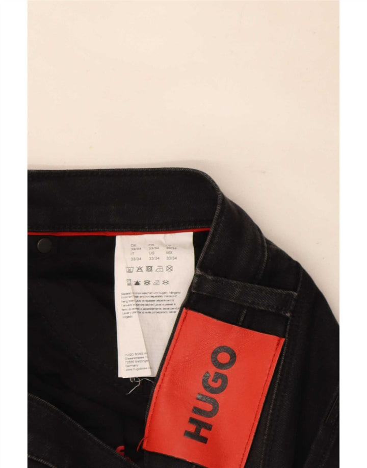 Hugo Boss muške uske traperice W33 L31 crni pamuk