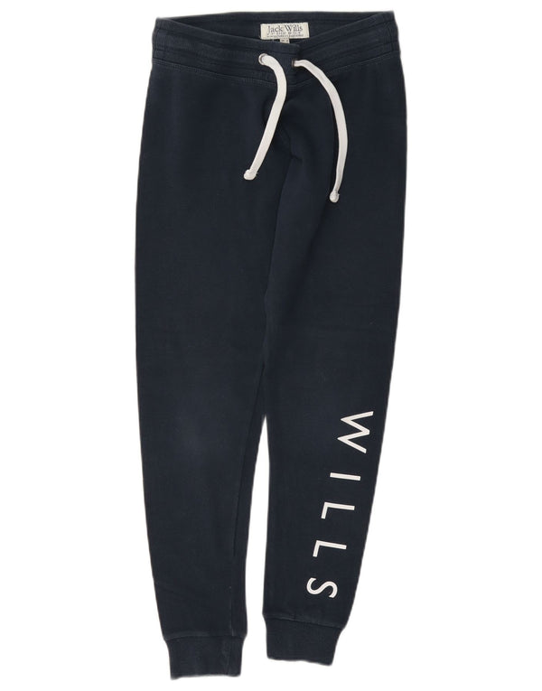Jack Wills Ženske trenirke s grafičkim motivima Joggers UK 8 Male tamnoplave