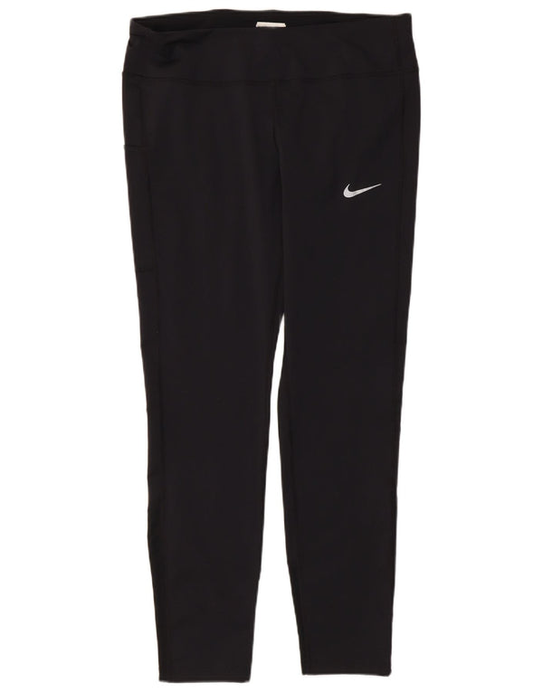 NIKE Ženske Dri Fit Leggings UK 16 Veliki crni poliester