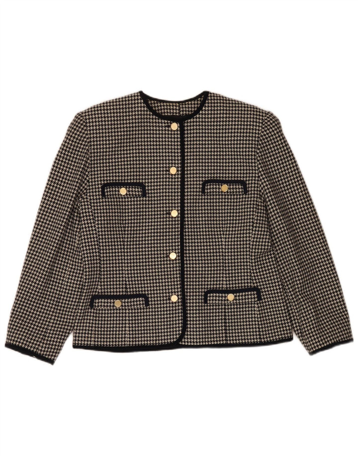 Vintage dvodijelni set ženskih suknji s 5 gumba IT 46 Large W28 crna houndstooth