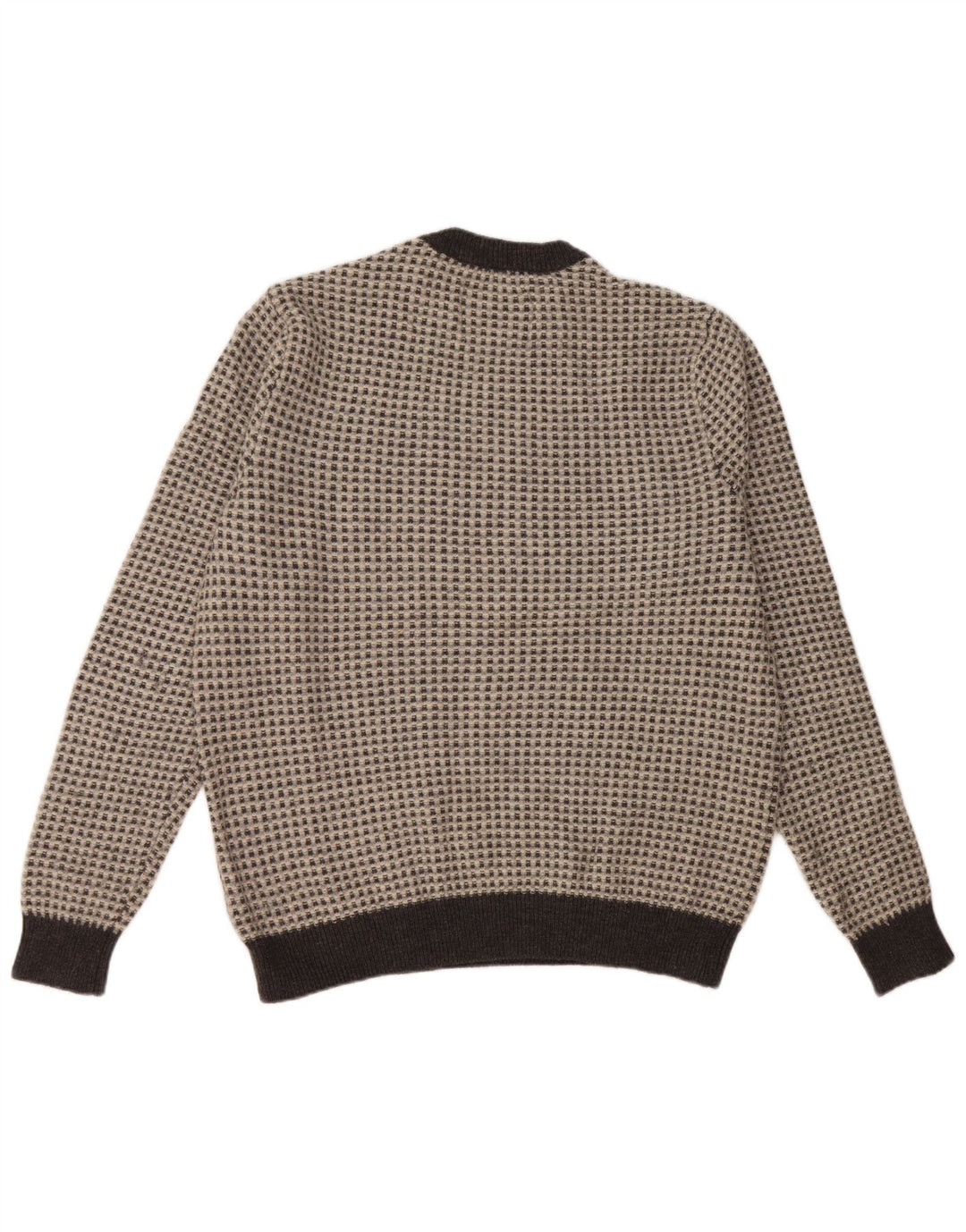 JACK WILLS Ženski džemper s okruglim izrezom UK 20 2XL sivi karirani vuneni