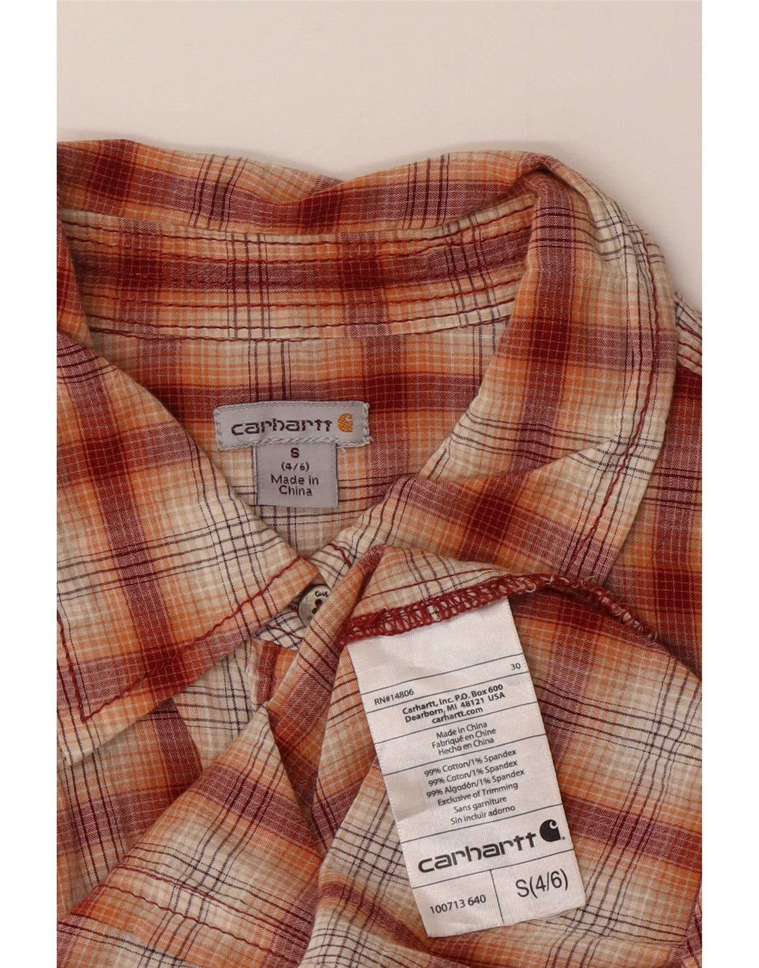 Carhartt ženska majica od flanela US 4/6 mali crveni karirani pamuk